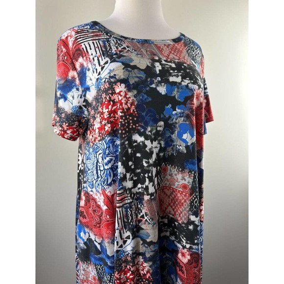 Lularoe Jessie Dress Stretch Pockets Scoop Neck Short Sleeve Plus Size 3XL EUC - Picture 2 of 3